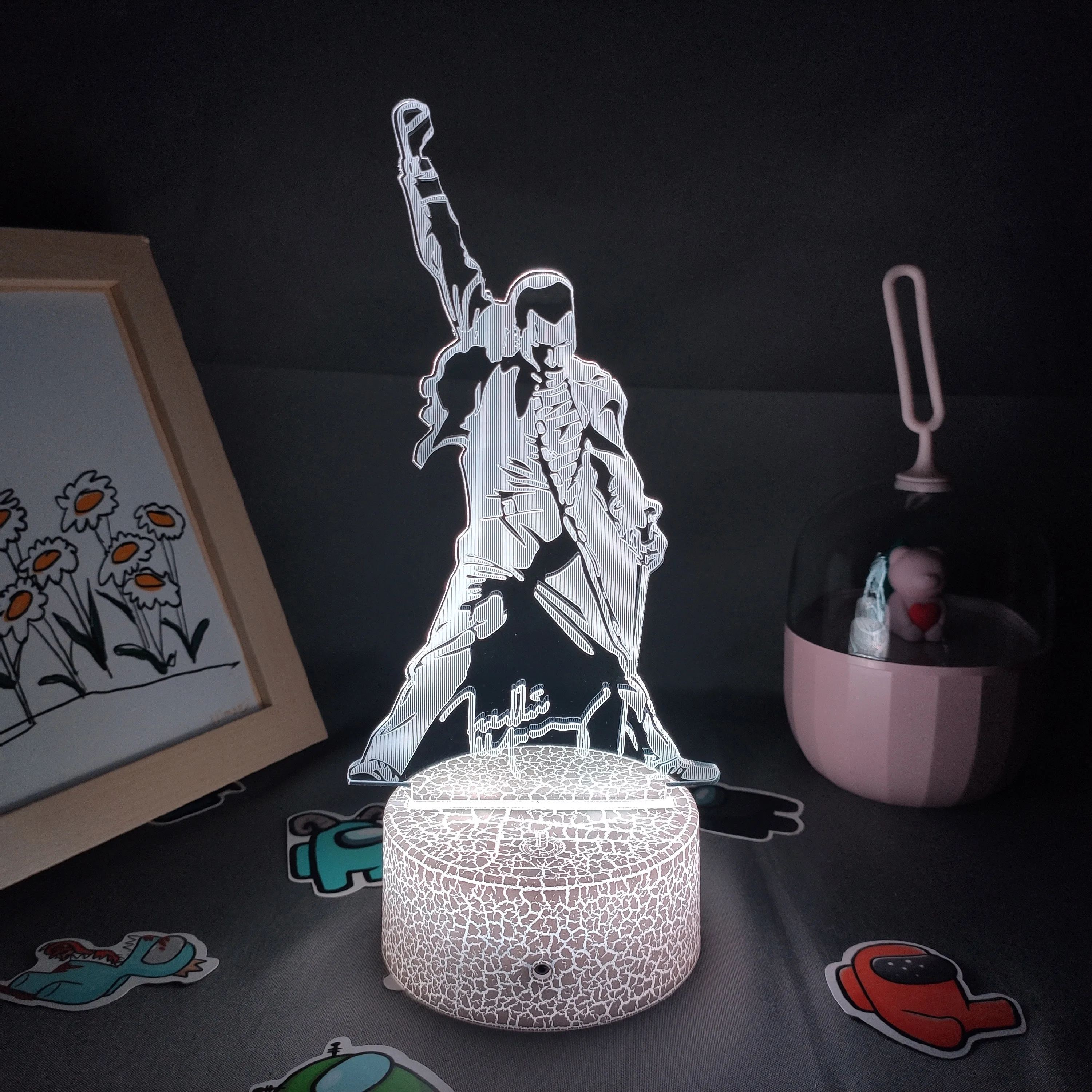 3D фигурка Queen Freddie Mercury светодиодные иллюзионные ночники креативный подарок на