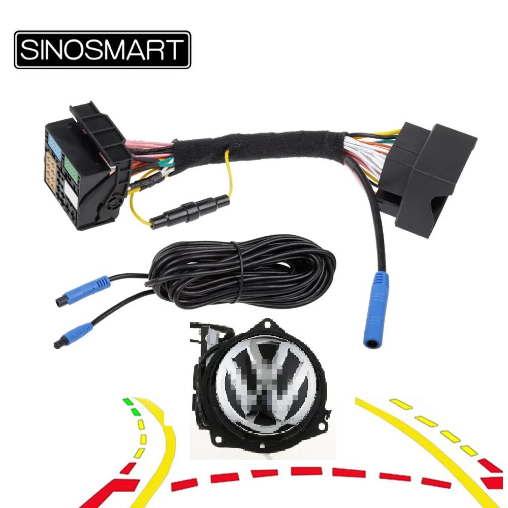 SINOSMART крутой задний вид Авто Флип Реверсивный Эмблема Логотип камера для гольфа 6 7 8 CC Passat Magotan B8 Lavida Beetle ручка багажника