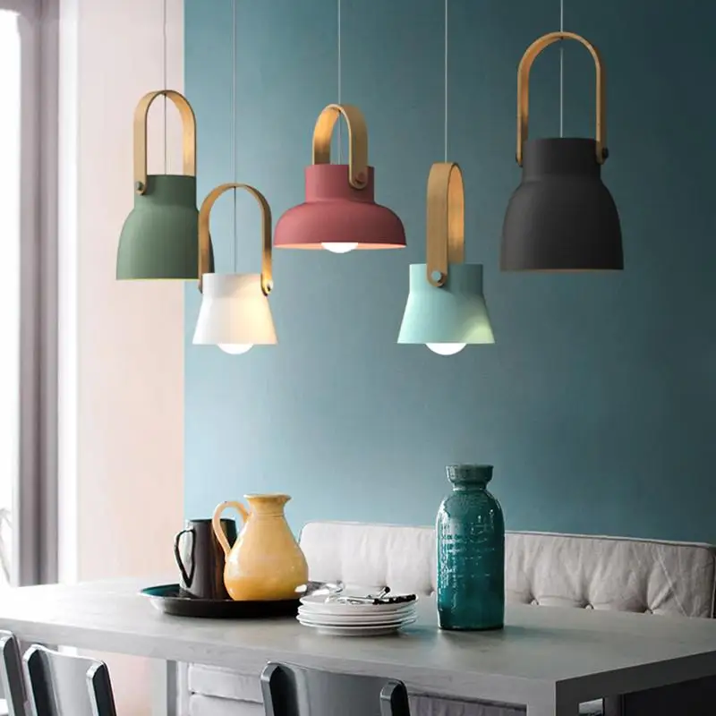 

Nordic Loft LED Iron Pendant Lights Restaurant Room Bedroom Simple Hanging Lamp Home Indoor Kitchen art de pendant lamp Lighting
