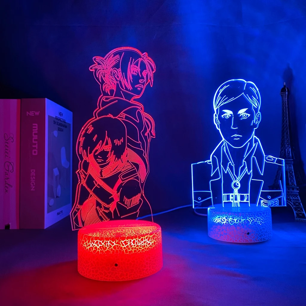

Anime Attack on Titan Mikasa 3d Lamp Annie Leonhart Light for Bedroom Decoration Kids Gift Attack on Titan LED Night Light