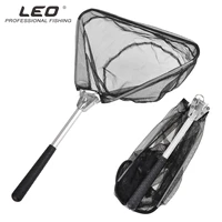 leo 2019 portable light dip net triangle folding fishing net fly hand dip casting net fishing fish tackle pesca tool