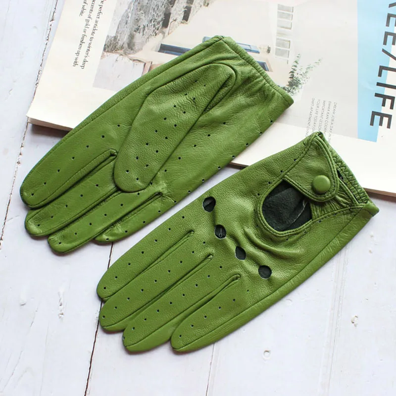 Перчатки женские из овечьей кожи тонкие однослойные дышащие мотоциклетные