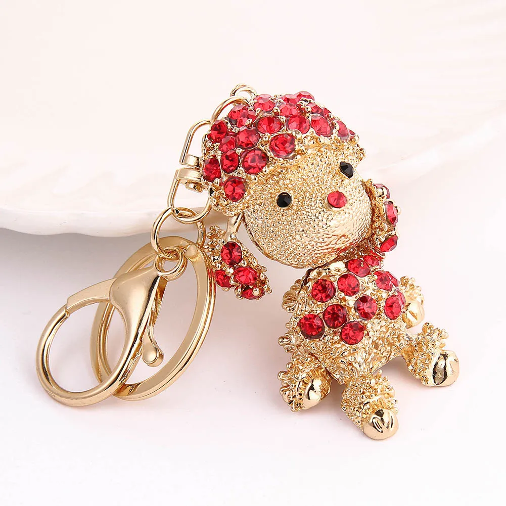 

Car Ornaments Dog Shape Zinc Alloy Keychain Lightweight Rhinestone Pendant For Bags Key F-best