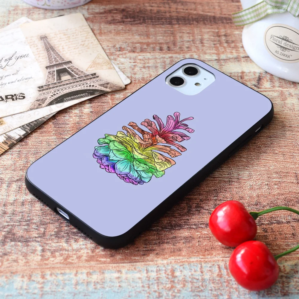 

For iPhone Rainbow Pinecone Soft TPU Border Apple iPhone Case