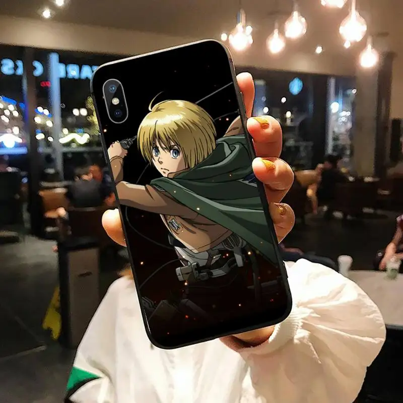 

Armin Arlert Attack on Titan luxury mobile Phone Case shell for iPhone 11 12 pro XS MAX 8 7 6 6S Plus X 5S SE 2020 XR