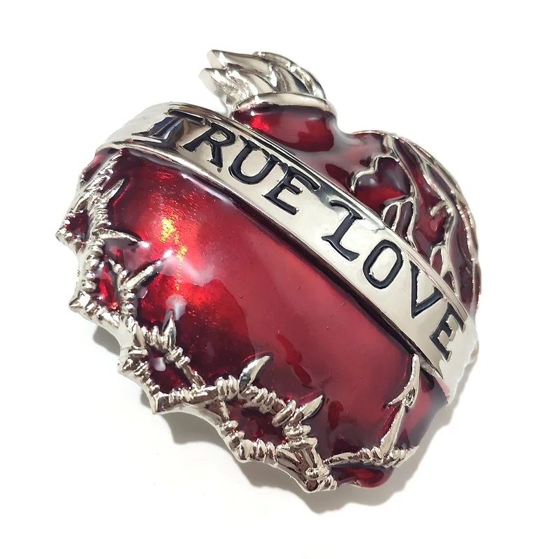 Романтичная красная пряжка для ремня в форме сердца Цветочная металлическая с