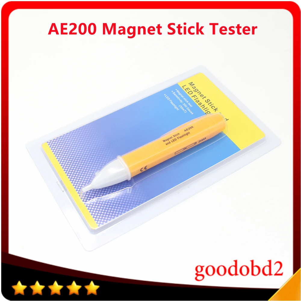 AE200 Auto Car Magnet Stick Tester Non-Contact LED FlashLight Automobile Relay Testing Magnetic Gauss Testing Pen