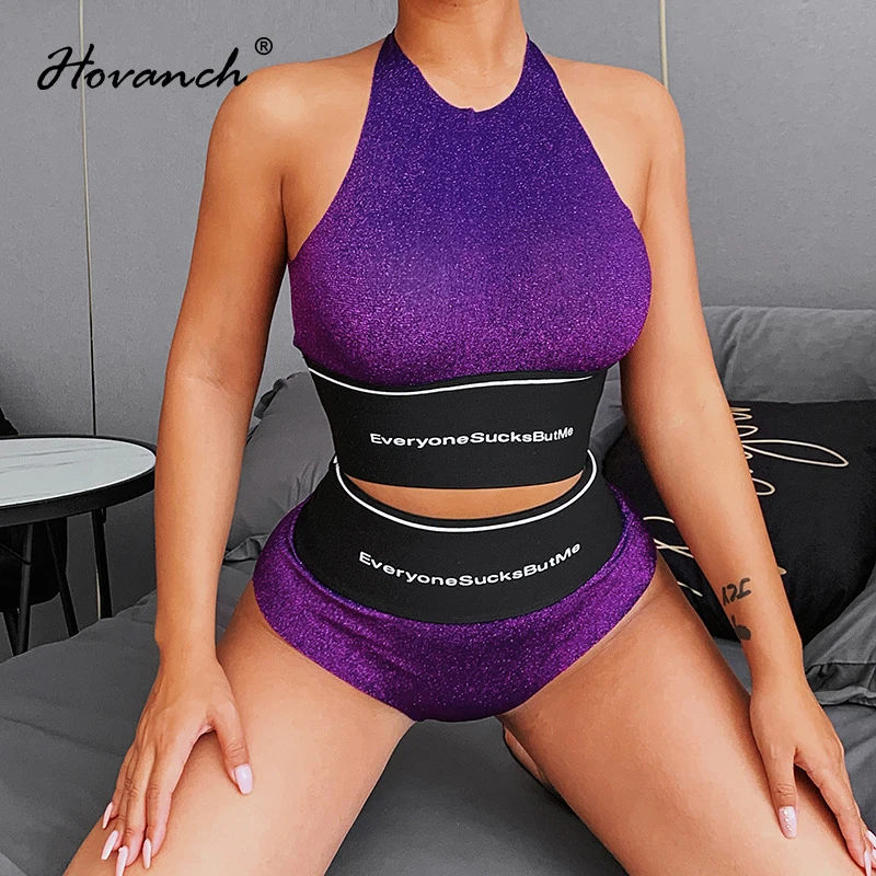 

Hovanch широкая эластичная золотистая и серебристая майка с буквенным принтом и треугольные шорты Комплект из двух предметов Весна 2022 Спортив...