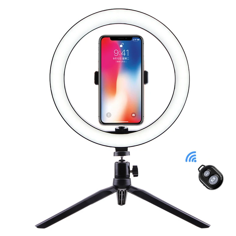 

New 10inch Portable Selfie Ringlight Adjustable Tripod Remote Photography Lighting Phone Photo Led Ring Fill Light Lamp Youtube