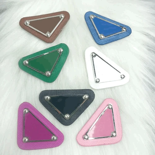 

3Pc Triangular Badge Sew On Patches Brand Logo Appliques Stickers DIY Clothing Hat Package Tie Shoes Charms Bag Hairpin Necklace