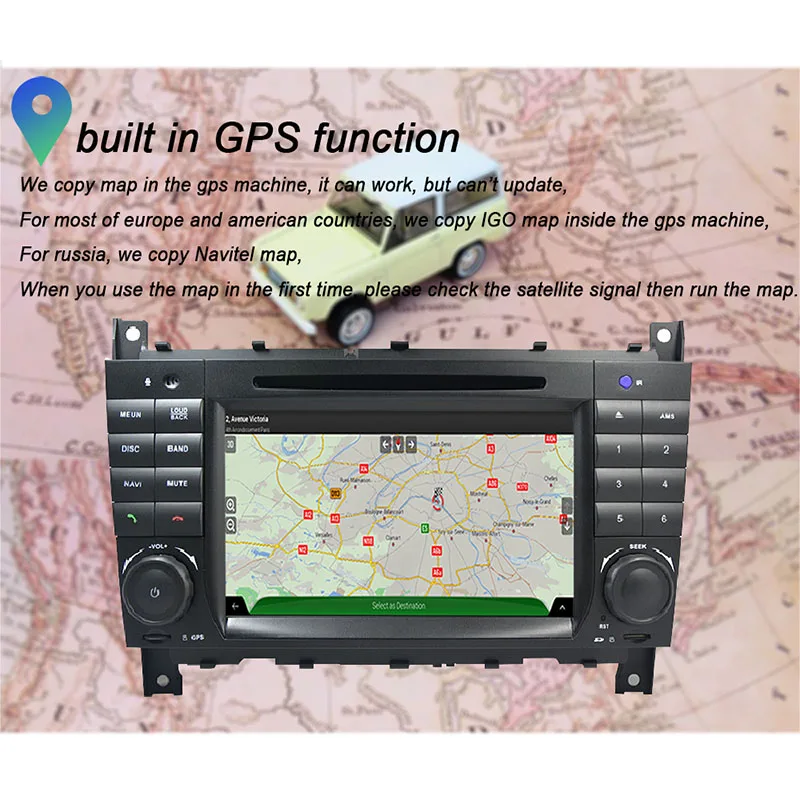 7 "Android 10 для Mercedes Benz C Class W203 2004 2007 C200 C230 C320 C350 GLK W209 car gps navi octa core px5 RAM 4G