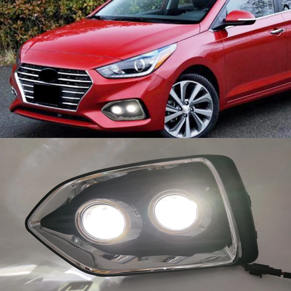 1 пара дневные ходовые огни лампы светодиодный дневной светильник для Hyundai Accent