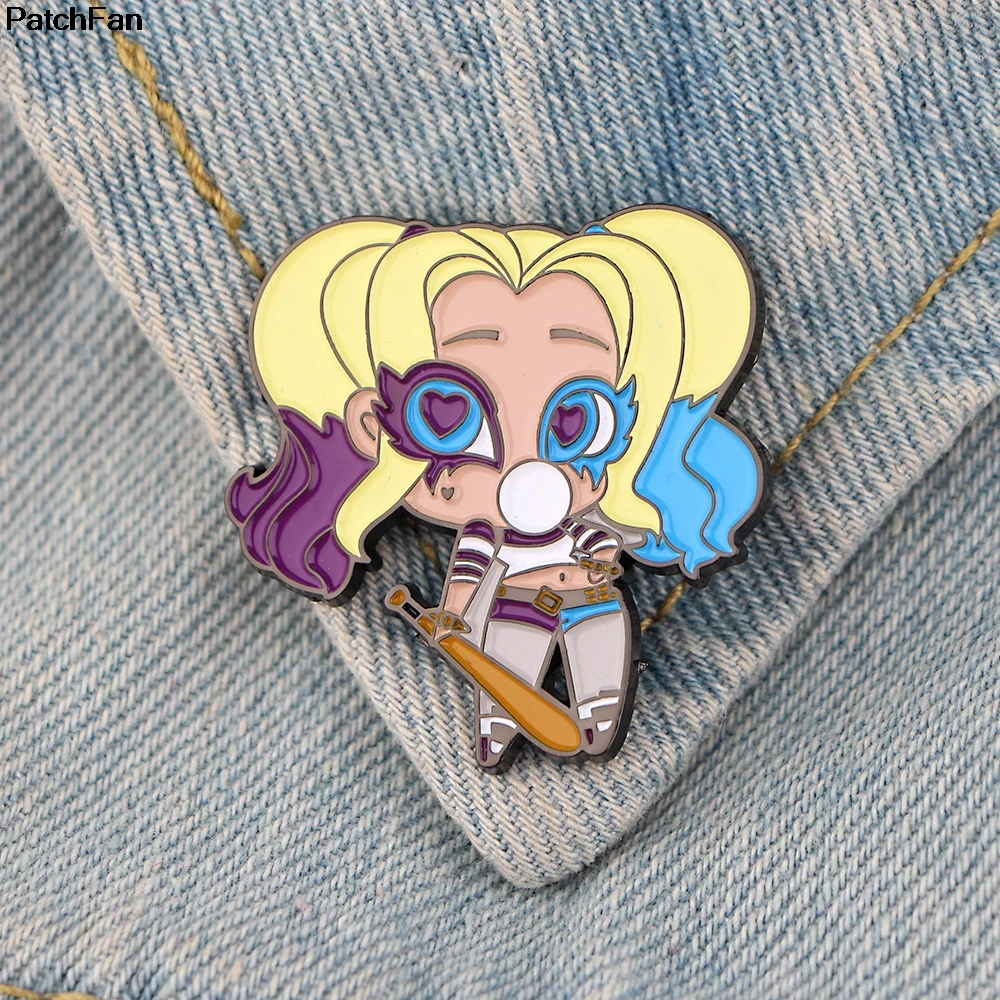 

20pcs/lot A3793 Patchfan Enamel Pins Cartoon Horror Movie Cute Girls Brooches Lapel Pin Shirt Bag Badge Jewelry Gift