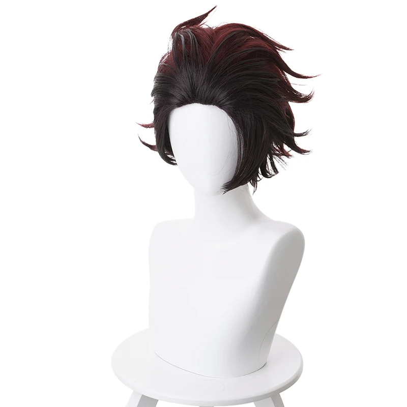 

Demon Slayer Kimetsu no Yaiba Kamado Tanjirou Short Wig Cosplay Costume Heat Resistant Synthetic Hair Men Women Cosplay Wigs