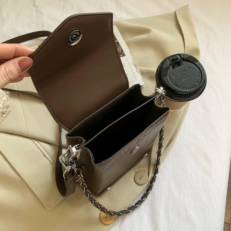 

Fashion small square bag 2021 winter new messenger bag mini mobile phone bag casual shoulder bag small handbag