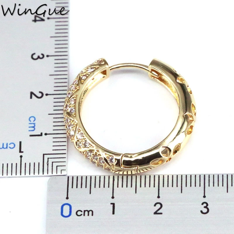 

Trendy CZ Round Circle Hoop Earrings for Women Bohemia Geometric Statement Hoop Earrings