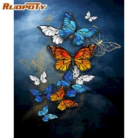 ruopoty painting by numbers butterfly animals modern wall art canvas painting acrylic paint by numbers for home decor frameless