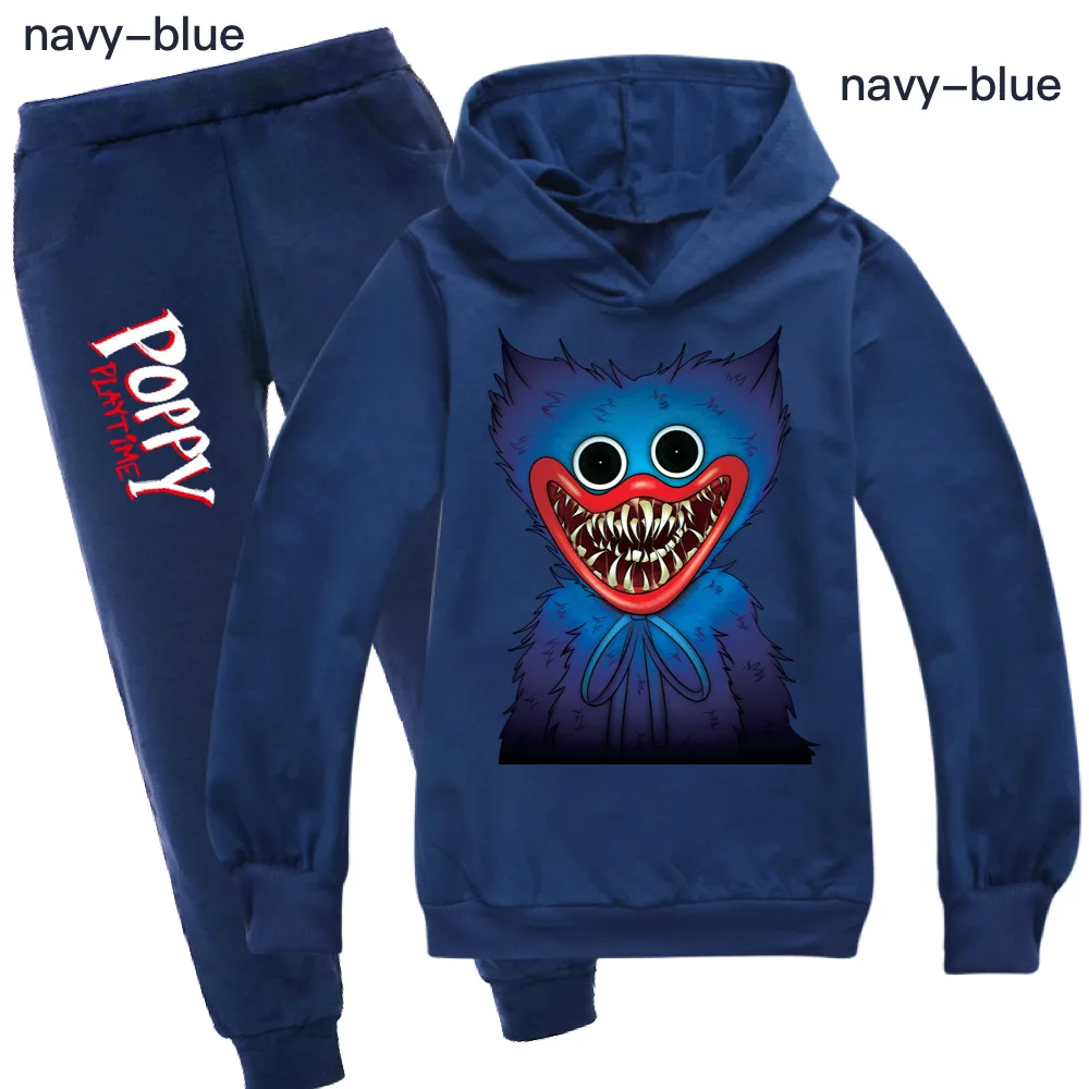 

Poppy Play Time Children Clothing Suit Spring Autumn Boy Girl Suits Huggy Wuggy Hoodies T-shirts+Pants 2 Pieces Set Kids Clothes
