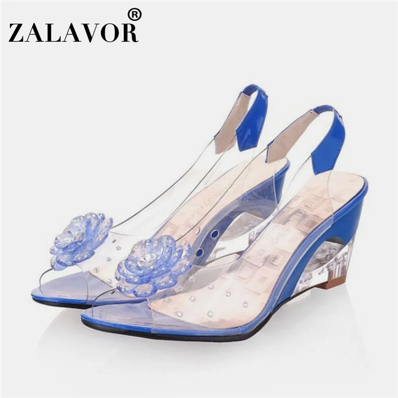 ZALAVOR/Босоножки Женская обувь Летние босоножки на танкетке из ПВХ с открытым
