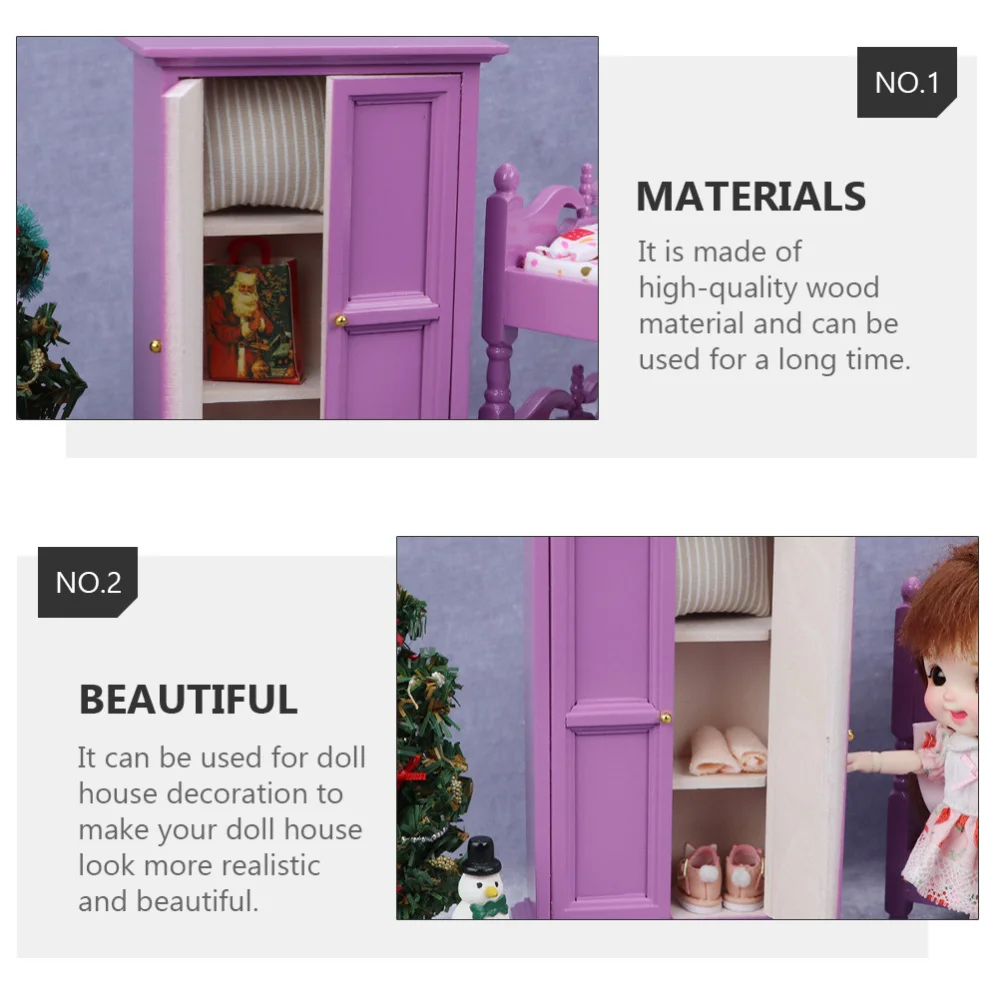 

Wooden Wardrobe 1:12 Scale Wardrobe Decoration