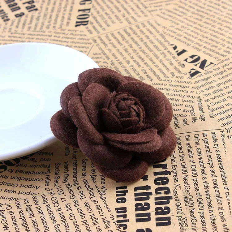 Brown Flower I-Remiel высококлассная корейская мода новая ткань цветок лук брошь для кардигана шелковые шарфы Пряжка булавка для женской одежды аксессуары - Окраска металла: Brown Flower