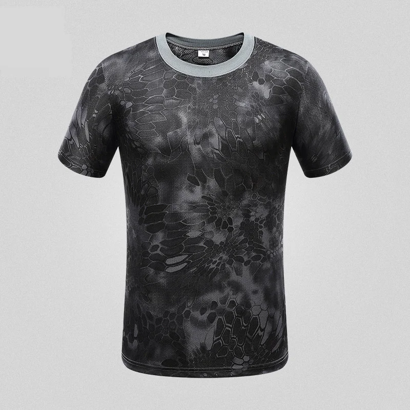 

2021 New Unisex Outdoor Sports military Quick Dry Camouflage T-shirt Camping/Hiking/Cycling/Running Breathable Army