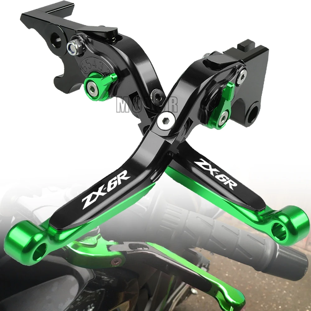 

Рычаги тормозной муфты для Kawasaki ZX6R ZX-6R 2000 2001 2002 2003 мотоциклетный Регулируемый выдвижной складной рычаг ZX 6R LOGO