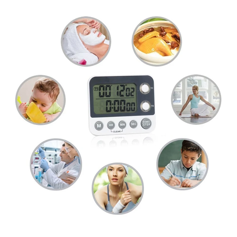 

Digital Kitchen Timer netic Back,Cooking Timer,Large Display Loud Alarm Count-Up & Count Down For Cooking Baking Sports Games
