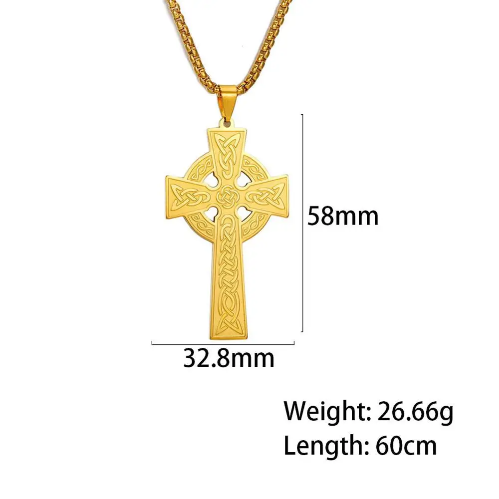 LIKGREAT в винтажном стиле кельтский крест талисман Подвеска Ожерелье для мужчин и