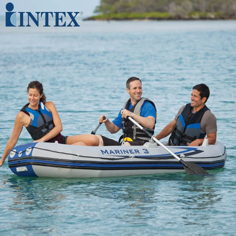 INTEX 68373 профессиональная Матросская надувная лодка 3 Человека Использовать резиновую гребную рыбацкую лодку с веслом ручной насос