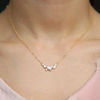 415cm necklace chain high quality gold filled 925 sterling silver pave aaa cz tiny square pendant chocker necklace
