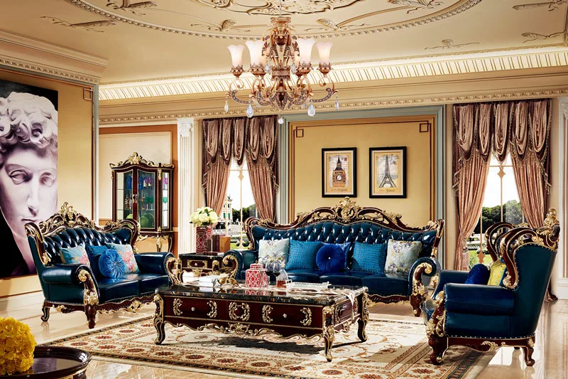 Классический Королевский диван из натуральной кожи для гостиной | Мебель