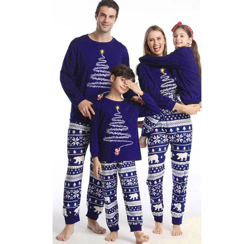 Family Christmas Pajamas 2021 Mother Father Kids Matching Clothes Look Outfit Mommy And Me New Year's Costumes Pyjamas