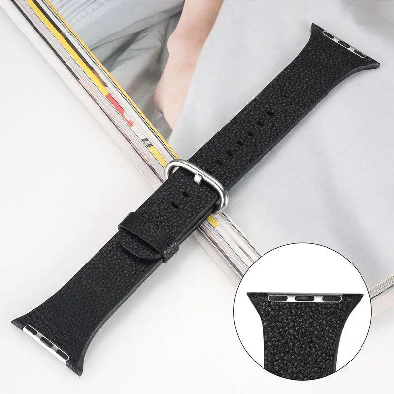 Кожаный ремешок для Apple Watch 5 4 полоса 44 мм 40 Спортивная петля iwatch band 3 2 1 42/38 сменный