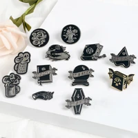 witch book ghost gothic punk pins lets do sth evil dark magic brooches badges bag enamel pins festival jewelry gifts for friend
