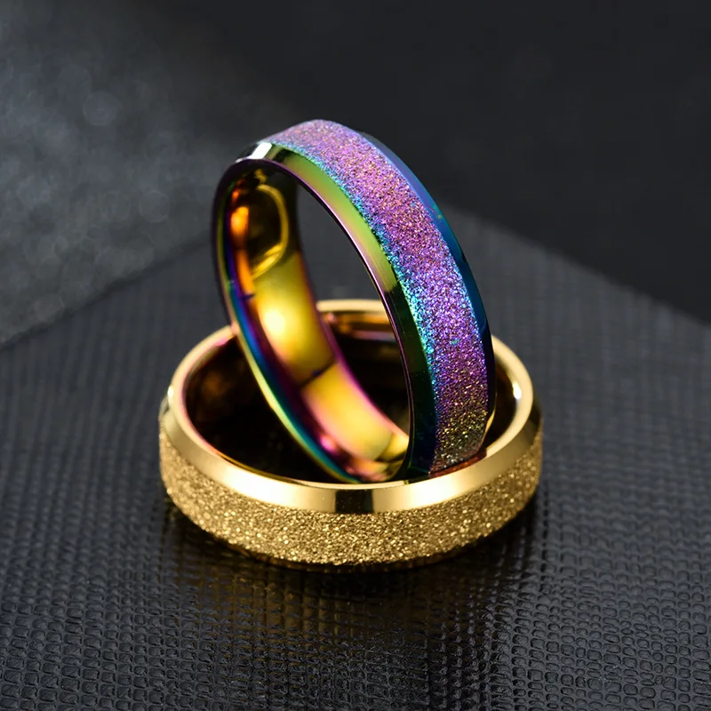 VOERYNT Модные 5 цветов с пескоструйной обработкой пара ожереля из нержавеющей стали