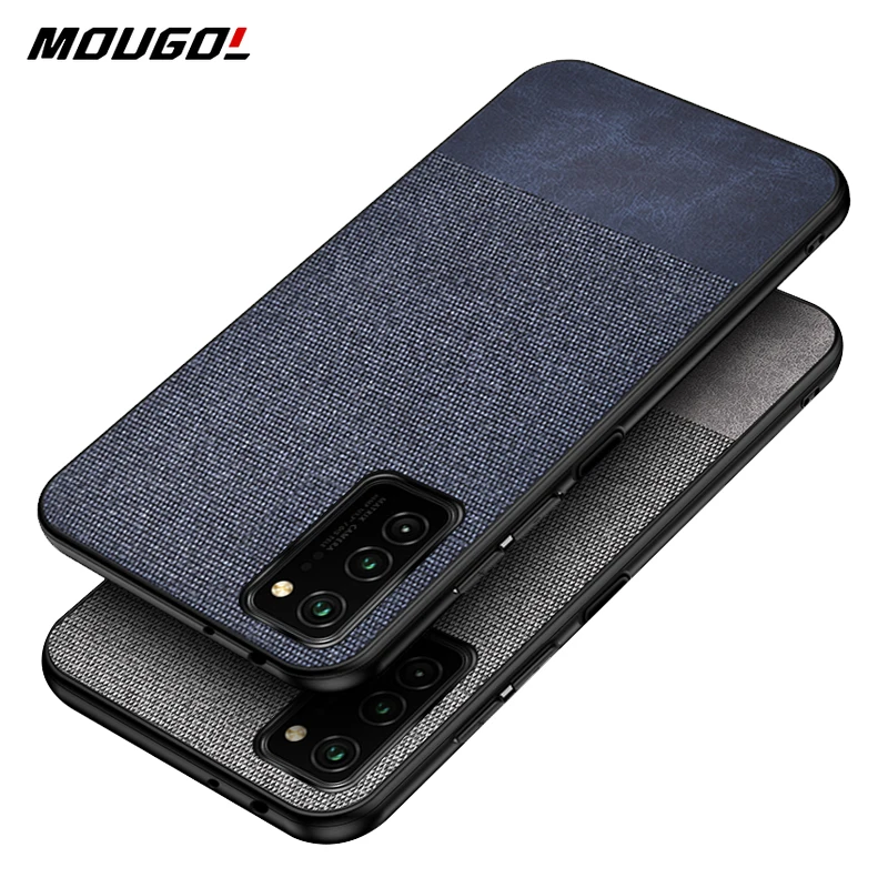

For Honor V30 Pro Case Shockproof Back Cover Business Cloth Fabric Silicone Soft Edge Protect Case For Huawei Honor V30 Pro Case