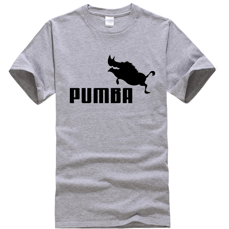 Новинка года, брендовые футболки homme Pumba, Мужская футболка с короткими рукавами, хлопок, летняя повседневная футболка для мальчиков, модная футболка - Цвет: Gray 1