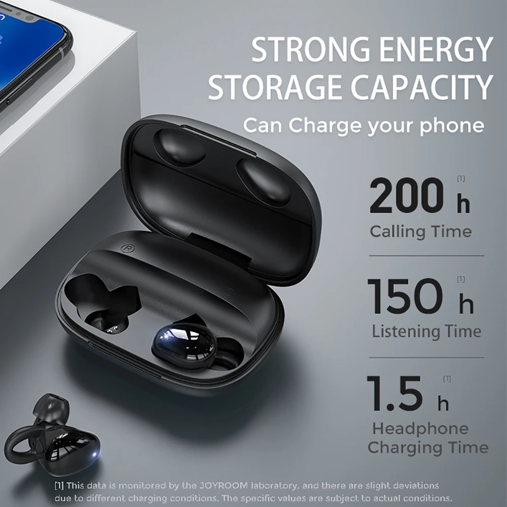 TWS Наушники Joyroom с поддержкой Bluetooth 5 0 и сенсорным управлением 1500 мА|Наушники