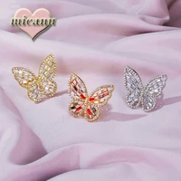 ring zircon butterfly luxury brand adjustable compromiso gifts for women wholesale aneis feminino livraison gratuite jewellery