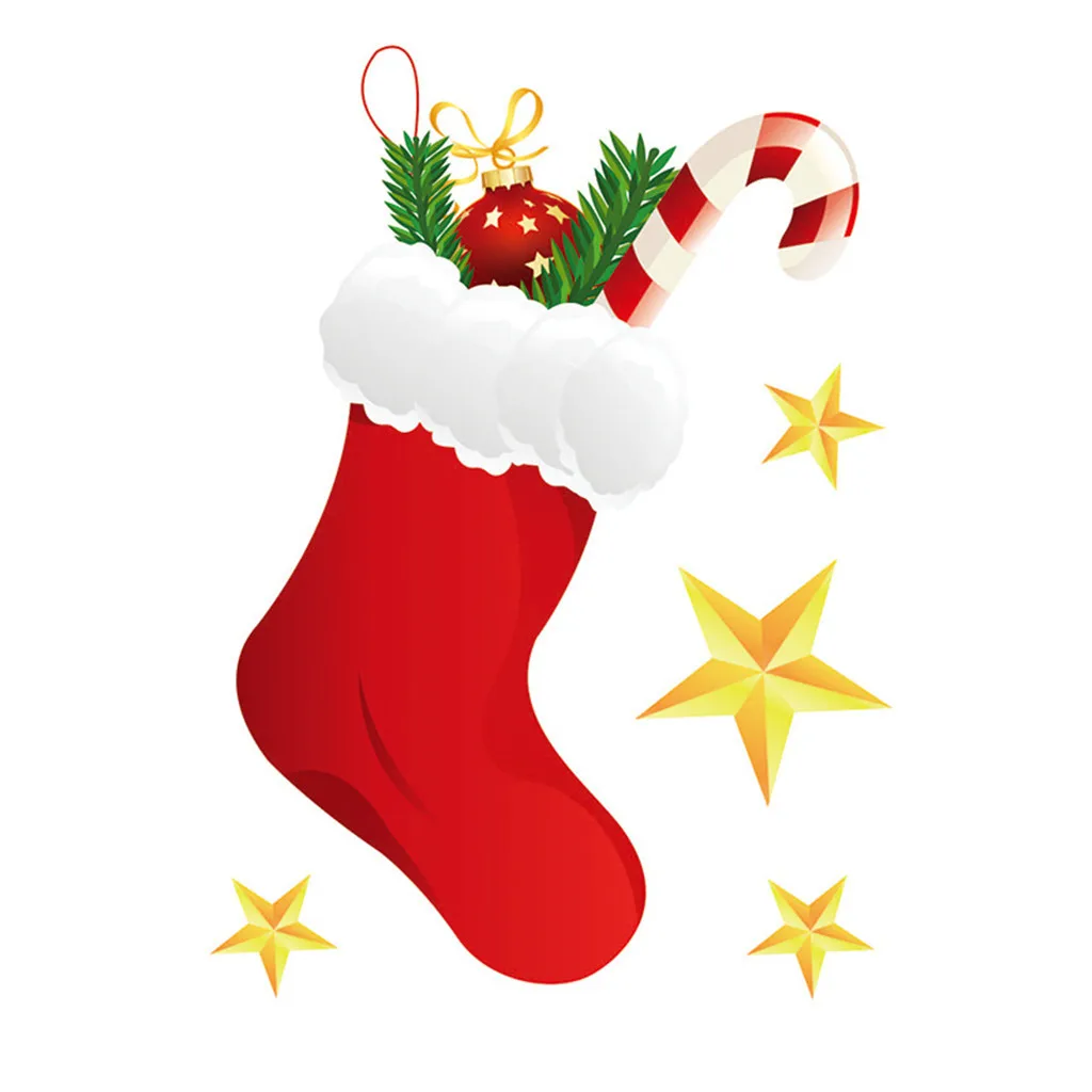 Счастливого Рождества Санта Клаус стены комнаты стикеры Фреска Декор наклейка