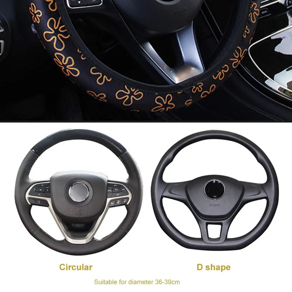Модный Противоскользящий чехол для рулевого колеса автомобиля теплый зимой