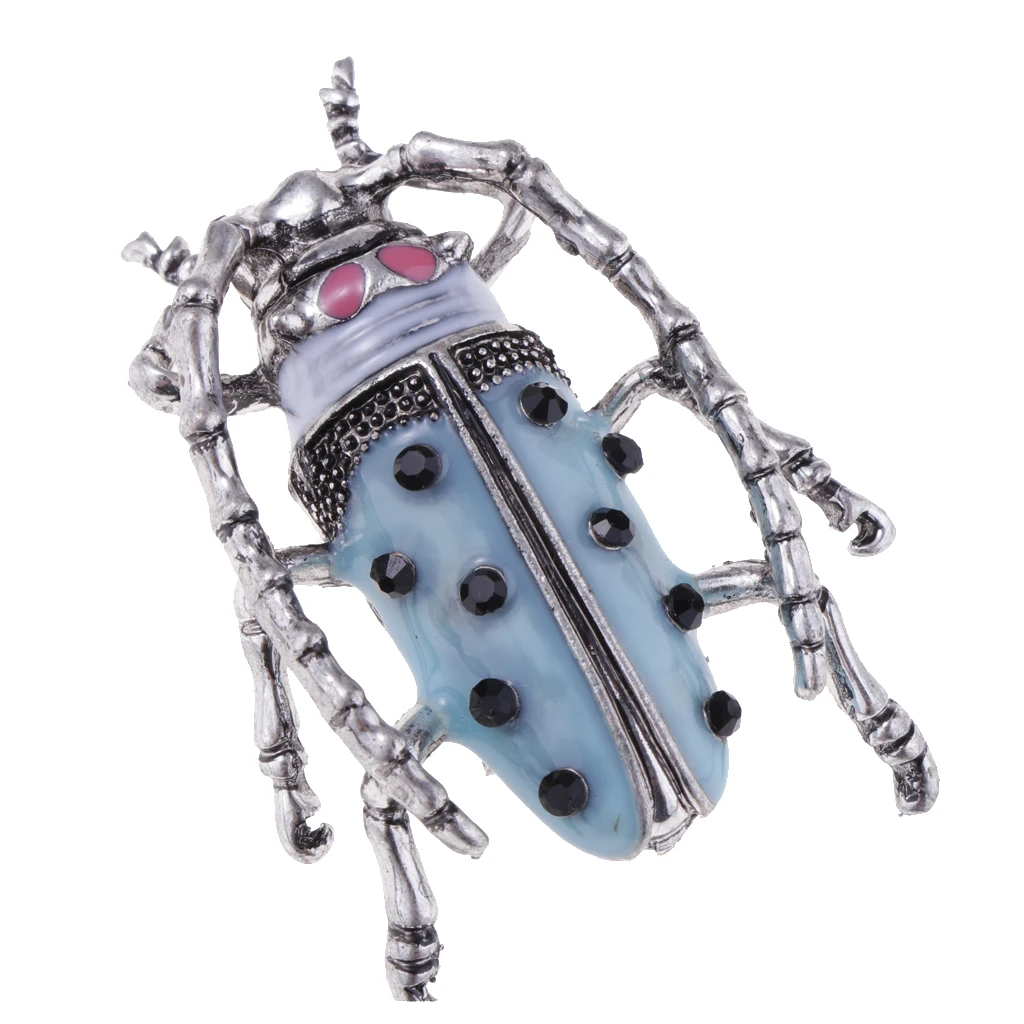 Эмалированная брошь в форме насекомого черные стразы | Украшения и аксессуары