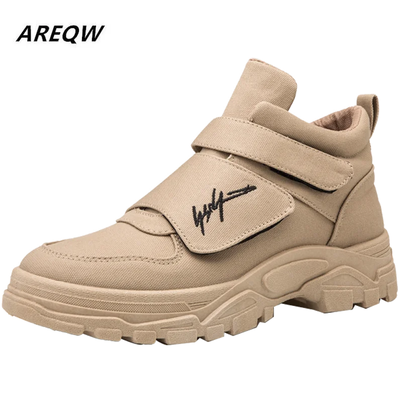 2019 Hot Men Shoes Fashion Autumn Winter Leather Footwear for Man New High Top Canvas Casual Sneakers | Обувь