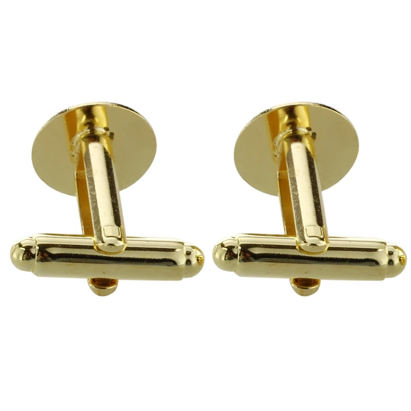 20 запонок для манжет золотого цвета заготовки 0 71x0.47 дюймов и серебристого 71x0.55