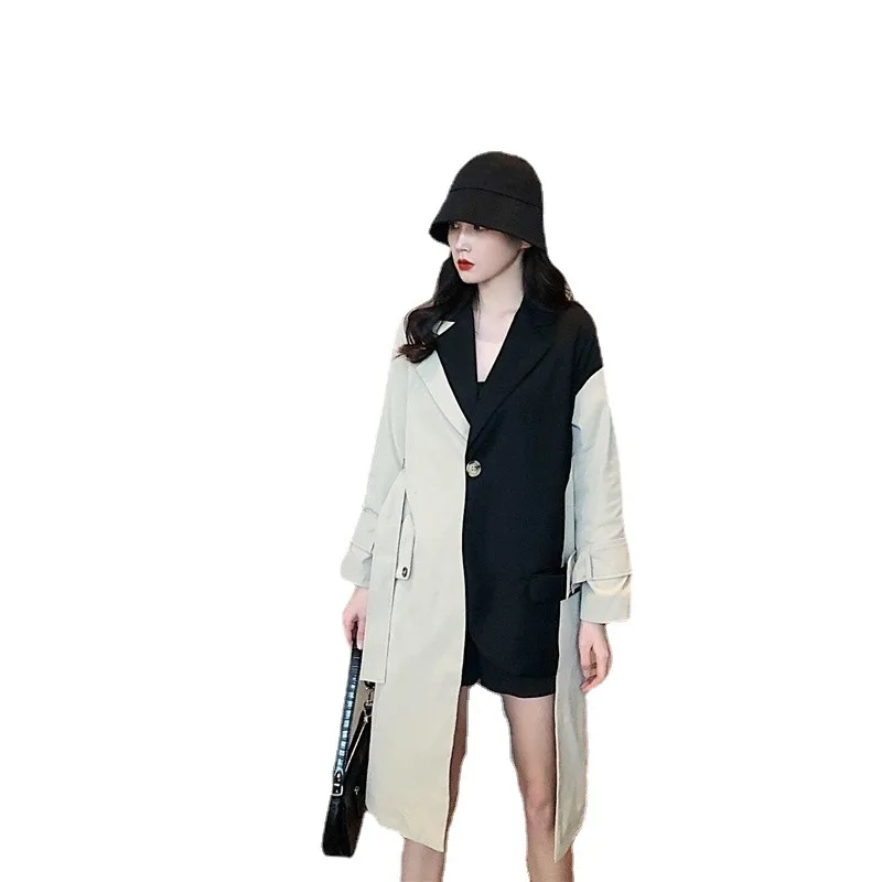 

British Style Coats for Women Personalise Casual Style Fashion Temperament Irregular High Low Trench Coat Abbigliamento Donna D