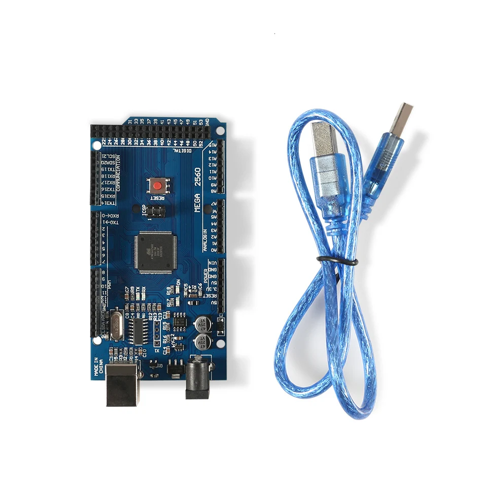 Плата Mega 2560 R3 Mega2560 Rev3 для Arduino (Φ Ch340 Ch340g) с совместимым Usb кабелем|Аксессуары