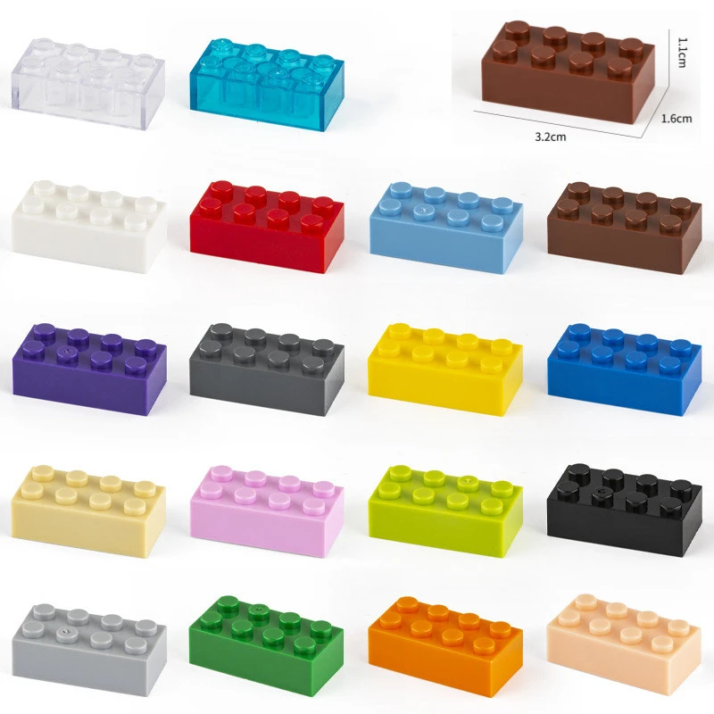 

20Pcs Building Blocks Thick Figures Part Bricks 2x4 Dots Compatible With 3001 MOC DIY Children Educational Creative Assembly Toy
