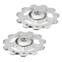 bicycle parts pulley mountain wheel rear derailleur transmissions bike silver with holes metal aluminum alloy shift guide wheels