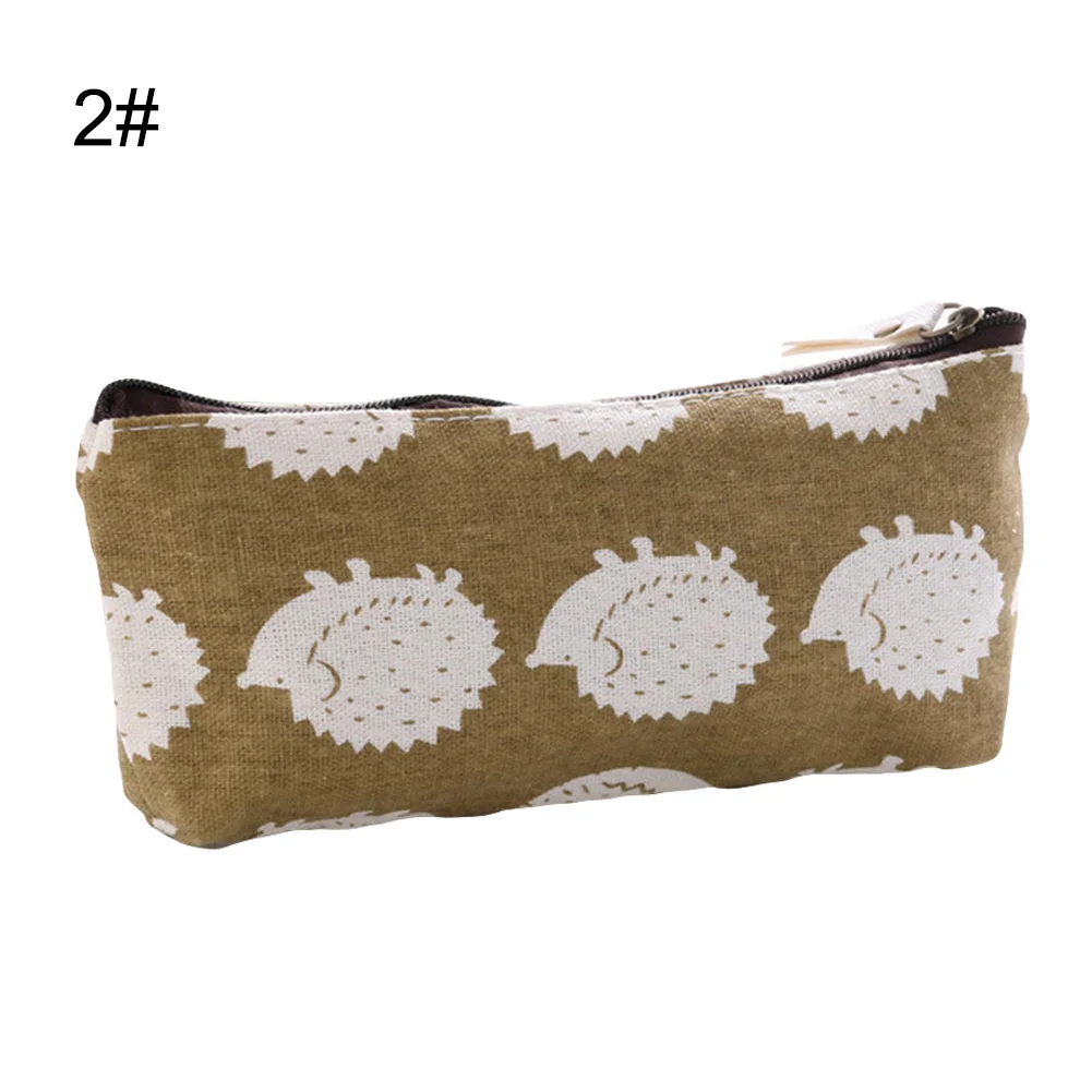 Cute Canvas Whale Flower Printed Pencil Bag School Supplies Stationery Gift School Cute Pencil Box Creative School Tools - Цвет: 2